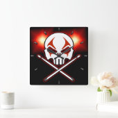 Rots- en rolklok Zware metalen trommelwandklok Vierkante Klok (Huis)