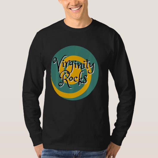 Rots en Roll Funny Virginity Practice Belief en T-shirt (Voorkant)