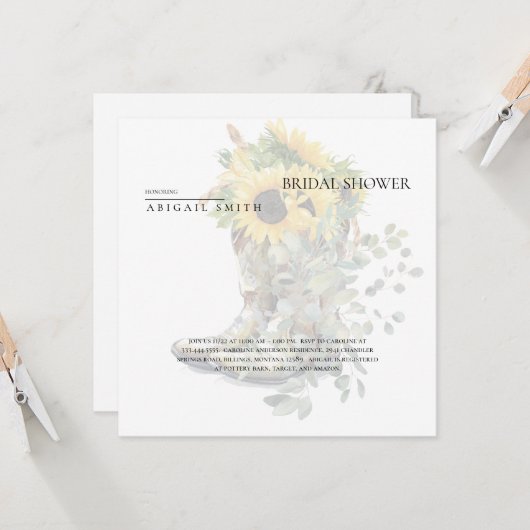 Rots en zonnebloemen Modern Vrijgezellenfeest Kaart (Voorkant / Achterkant in situ)