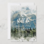 rots gebergte dennenbomen we doen het nog steeds kaart (Voorkant)