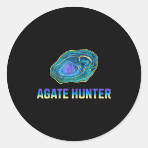 Rots jagen Rotskollector Agate Geologie Agate Hu Ronde Sticker
