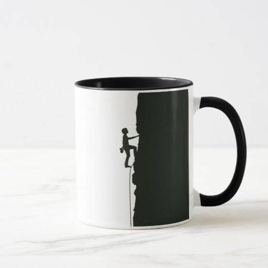 Rots klimmen Bergbeklimmer Silhouet Mok (Rechts)