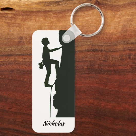 Rots klimmen Bergbeklimmer Silhouet  Sleutelhanger (Achterkant)