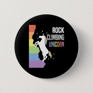 Rots klimmen Eenhoorn Grappig Regenboog Klimmer T- Ronde Button 5,7 Cm
