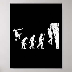 Rots klimmen klimmer evolutie Bouldering  Poster