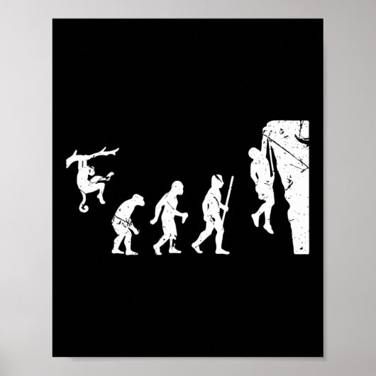 Rots klimmen klimmer evolutie Bouldering  Poster (Voorkant)