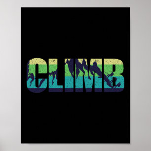 Rots klimmen klimmer klimmen retro vintage poster