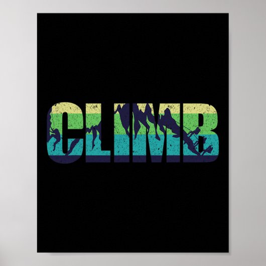 Rots klimmen klimmer klimmen retro vintage poster (Voorkant)