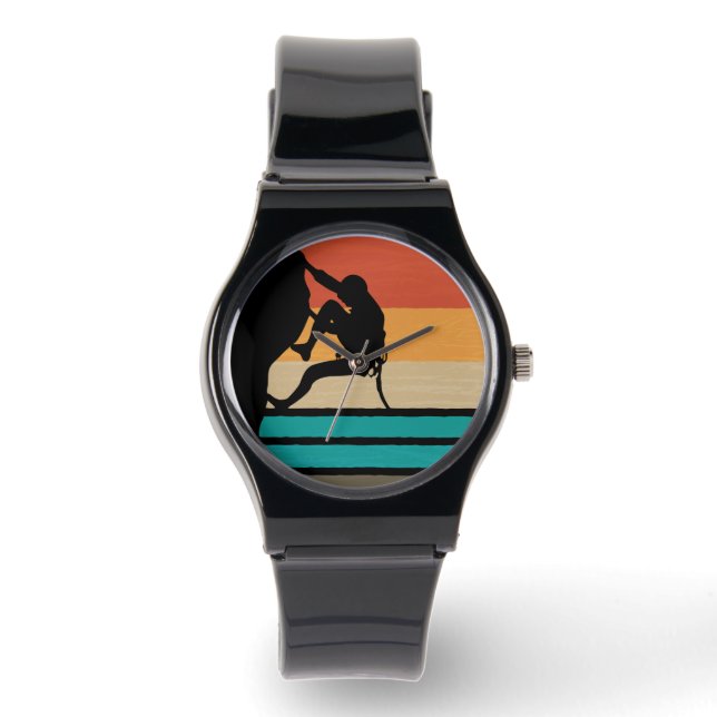 Rots klimmen klimmer retro horloge (Voorkant)