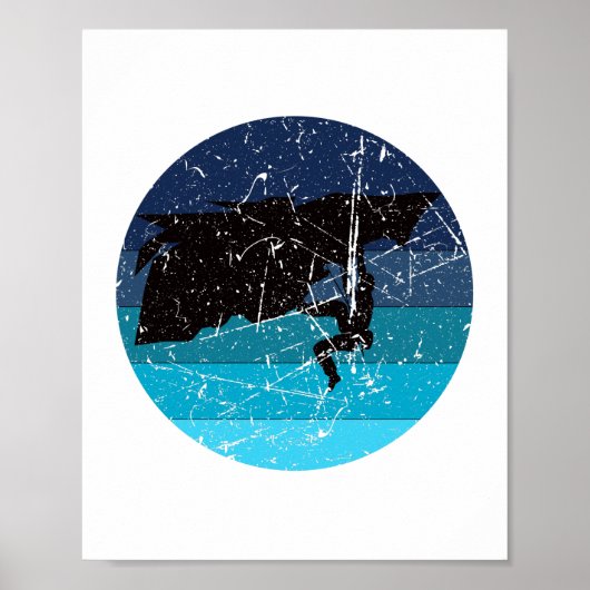 Rots klimmen klimmer Retro Poster (Voorkant)