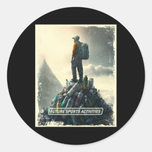 Rots klimmen Post Apocalyptische Milieuvervuiling Ronde Sticker