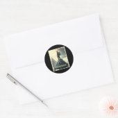 Rots klimmen Post Apocalyptische Milieuvervuiling Ronde Sticker (Envelop)