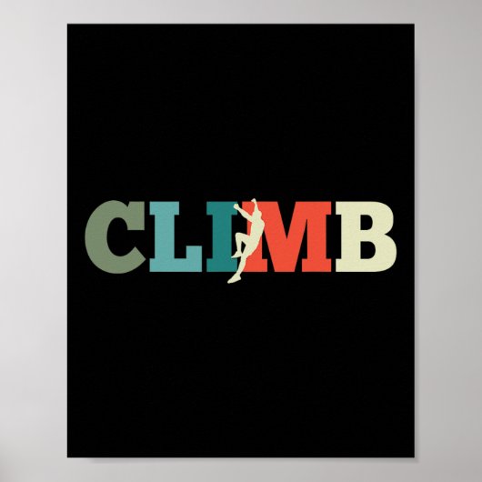 Rots klimmen Retro Geschenk  Poster (Voorkant)