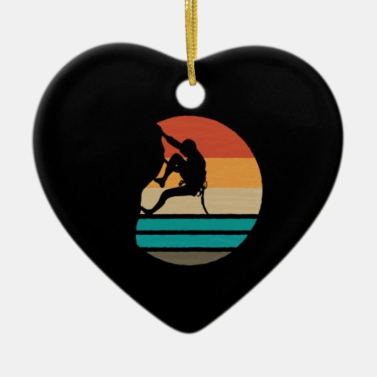 Rots klimmen Retro klimmer Keramisch Ornament (Voorkant)