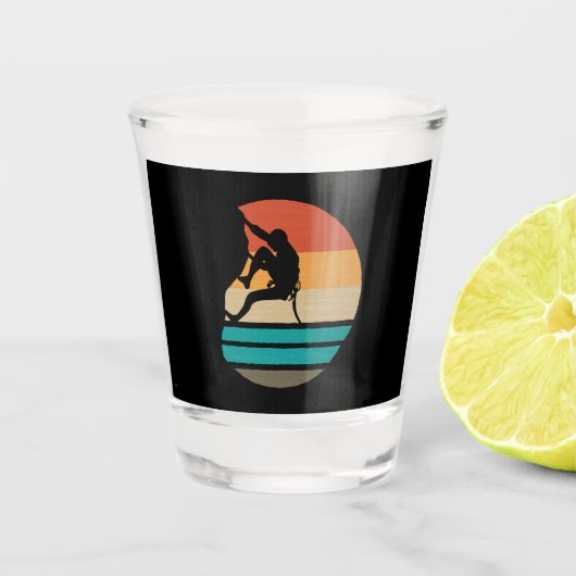 Rots klimmen Retro klimmer Shot Glas (Voorkant)
