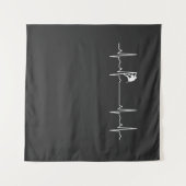 Rots klimmende hartslag wandkleed (Voorkant (horizontaal))