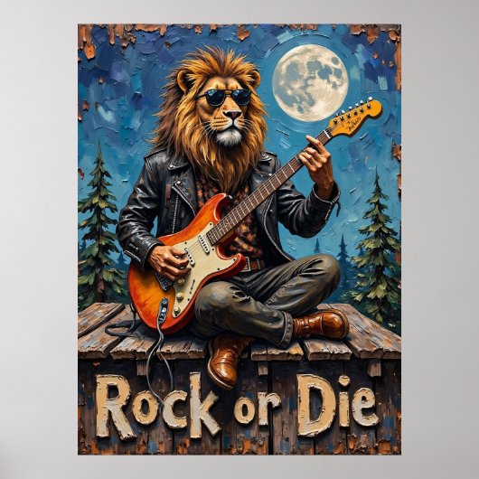 Rots op het dak: Lion's Midnight Blues Poster (Voorkant)
