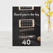 Rots op Kerel over de Zwarte Elektrische Gitaar Kaart (Gele Bloem)