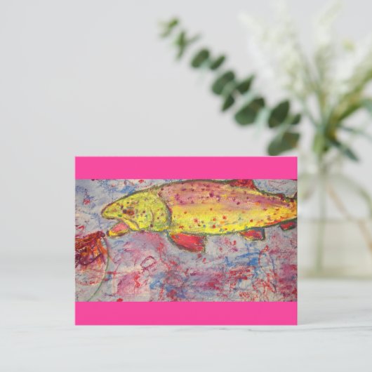 rots op regenbogen briefkaart (Staand voorkant)