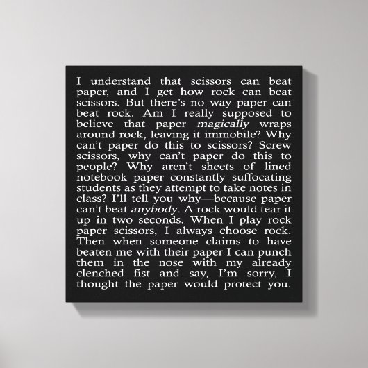 Rots, papier, schaar canvas afdruk (Voorkant)