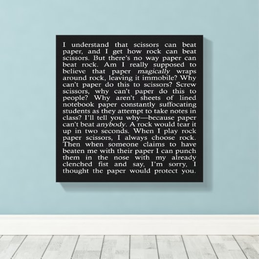 Rots, papier, schaar canvas afdruk (Insitu (Houten vloer))