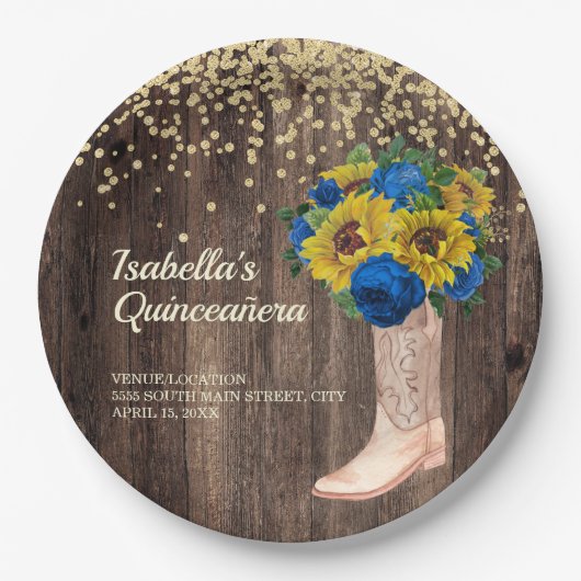 Rots Quinceañera - Rots - Rozen Papieren Bordje (Voorkant)