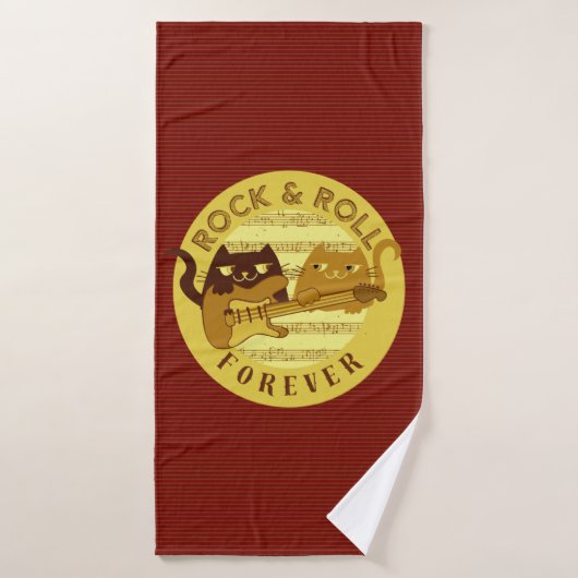Rots Roll Badhanddoek Grappige Katten Gitaar (Badhanddoek)