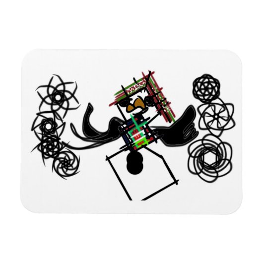 Rots rond sneeuwman magneet (Horizontaal)