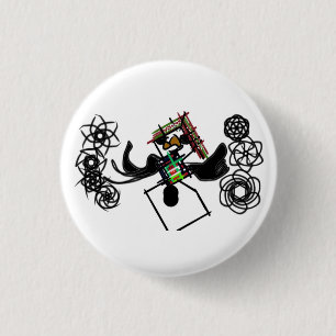 Rots rond sneeuwman ronde button 3,2 cm