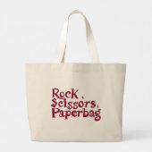 Rots, schaar, paperbag met splash grote tote bag (Achterkant)