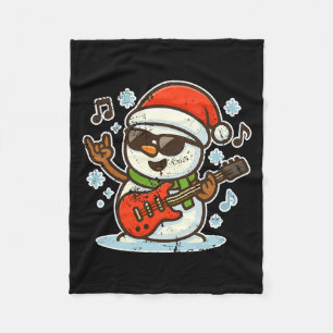 Rots-sneeuwman met gitaar Premium Tri-blend Fleece Deken