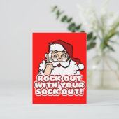 Rots uit met je sok uit kerstman feestdagenkaart (Staand voorkant)