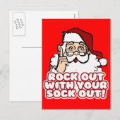 Rots uit met je sok uit kerstman feestdagenkaart (Voorkant / Achterkant)