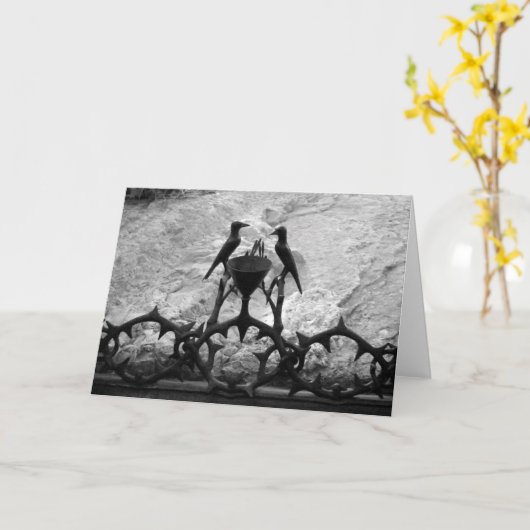 Rots van Agonie, Jeruzalem, Israël - zwart-wit kaa Kaart (Gele Bloem)