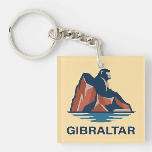 Rots van Gibraltar Sleutelhanger (Voorkant)