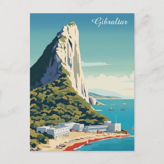  Rots van Gibraltar Travel Art Briefkaart (Voorkant)