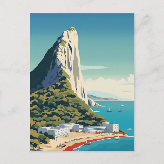 Rots van Gibraltar Travel Art Briefkaart (Voorkant)