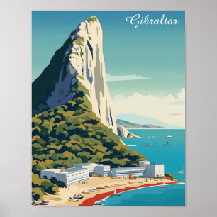 Rots van Gibraltar Travel Art Poster