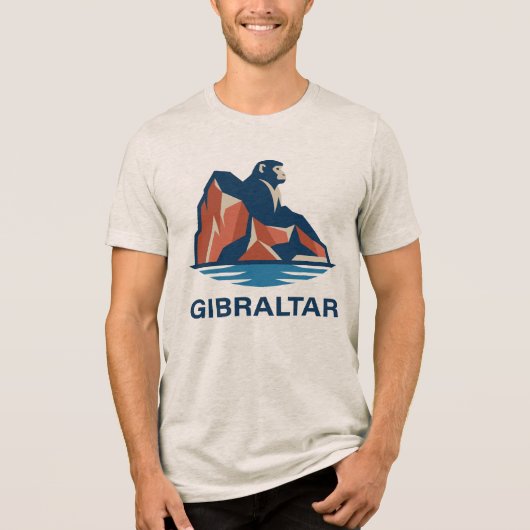 Rots van Gibraltar Tri-Blend Shirt (Voorkant)