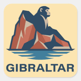 Rots van Gibraltar Vierkante Sticker