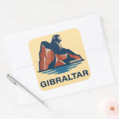 Rots van Gibraltar Vierkante Sticker (Envelop)