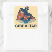 Rots van Gibraltar Vierkante Sticker (Tas)