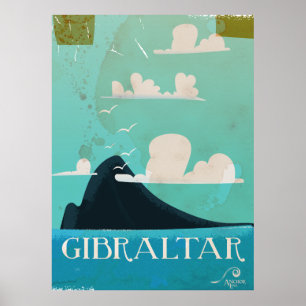 Rots van Gibraltar vintage reisposter Poster