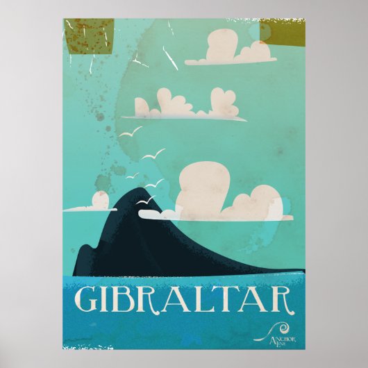 Rots van Gibraltar vintage reisposter Poster (Voorkant)