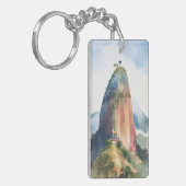 Rots van Guatape El Penon Colombia Waterverf Sleutelhanger (Voorkant Links)