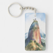 Rots van Guatape El Penon Colombia Waterverf Sleutelhanger (Voorkant)