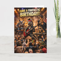 Rots wilde Safari band verjaardagsgroet kaart krij