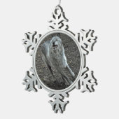 Rots Wolf Tin Sneeuwvlok Ornament (Rechts)