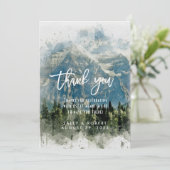 rotsachtig bergachtige bruiloft bedankkaart (Staand voorkant)