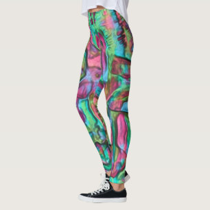 Rotsachtig of gerimpeld gekleurd met zacht zijdeac leggings